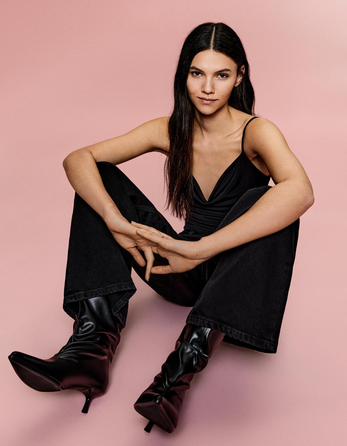 Draped strappy bodysuit