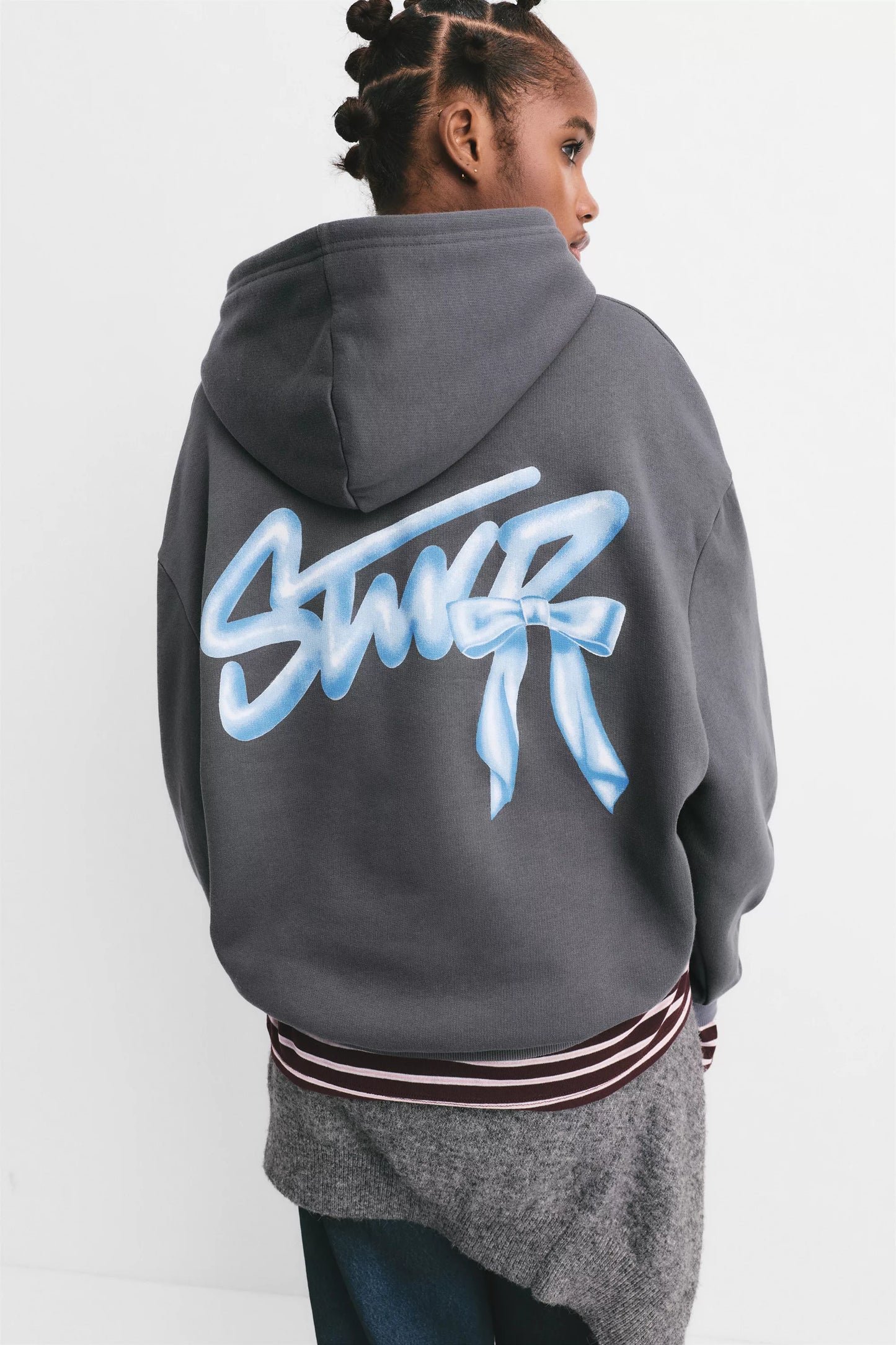 Hoodie with bow graphic - Pullandbear