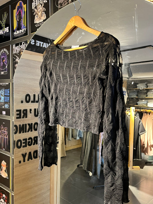 boat neck textured Top