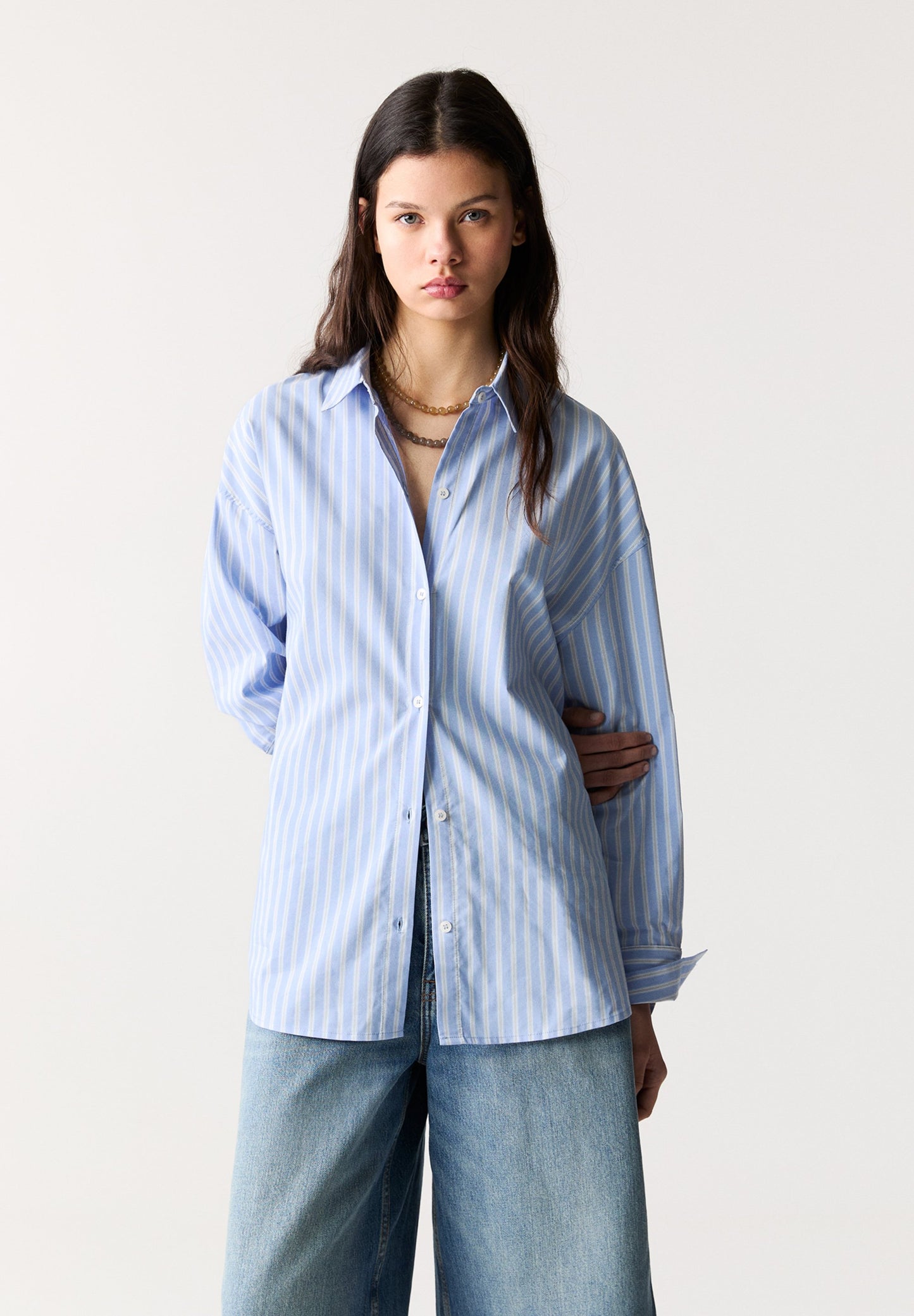 Pullandbear - STRIPED OVERSIZE - Chemisier