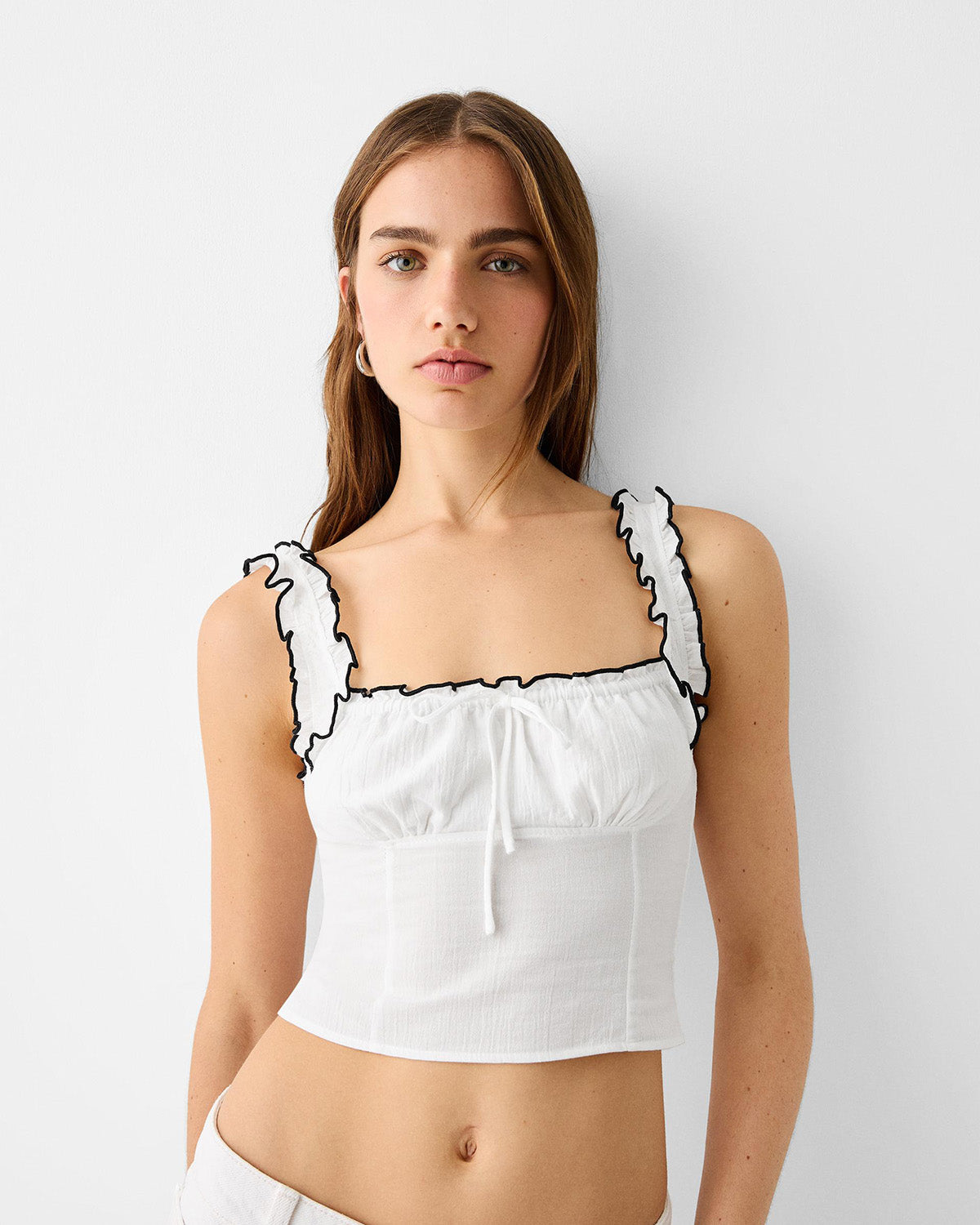 Ruffled Edge Crop Top