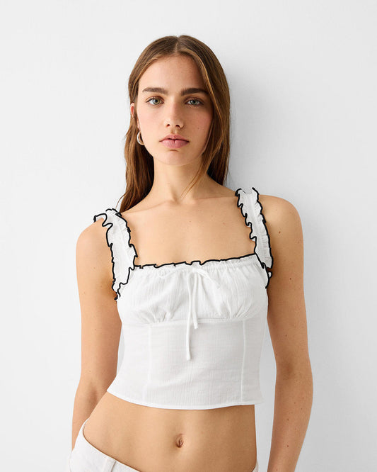 Ruffled Edge Crop Top