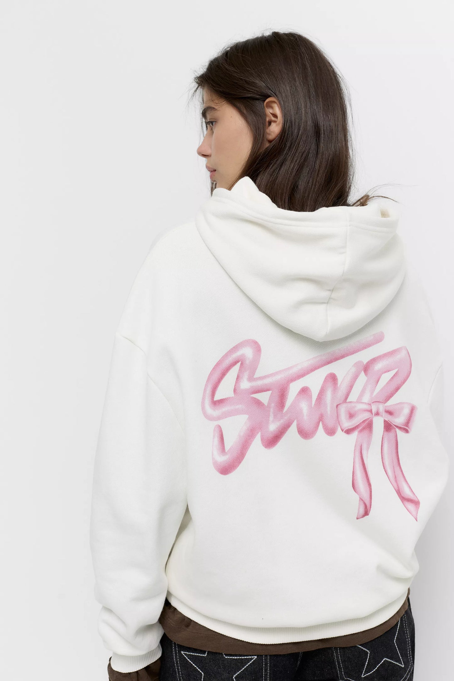 Hoodie with bow graphic - Pullandbear