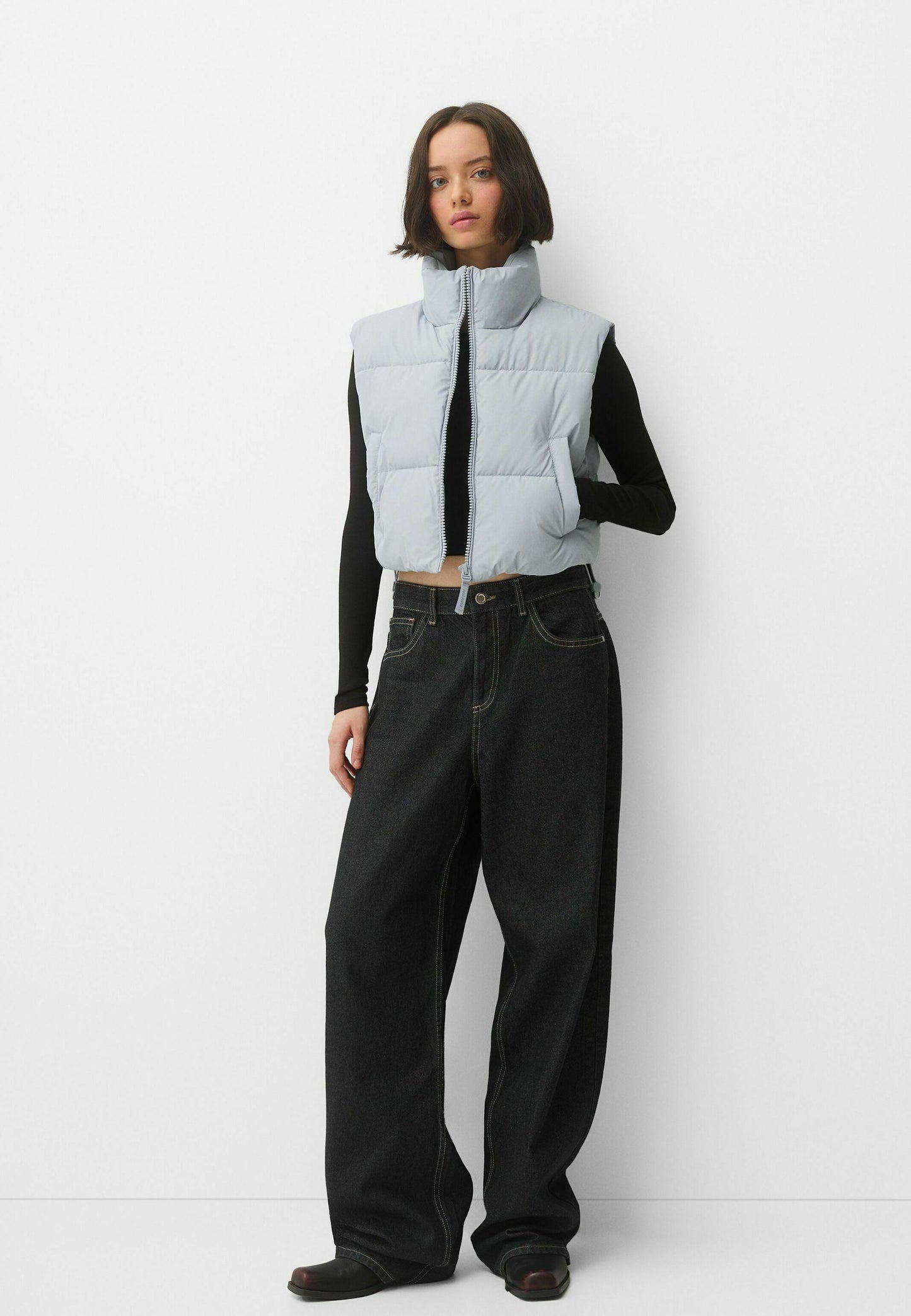 Bershka - CROPPED PUFFER - Veste sans manches