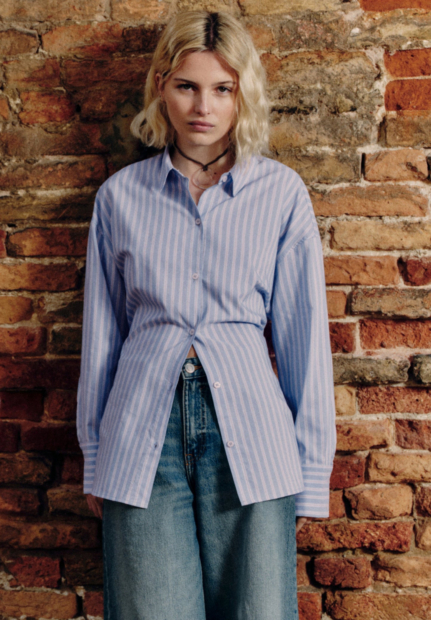 Pullandbear - STRIPED OVERSIZE - Chemisier