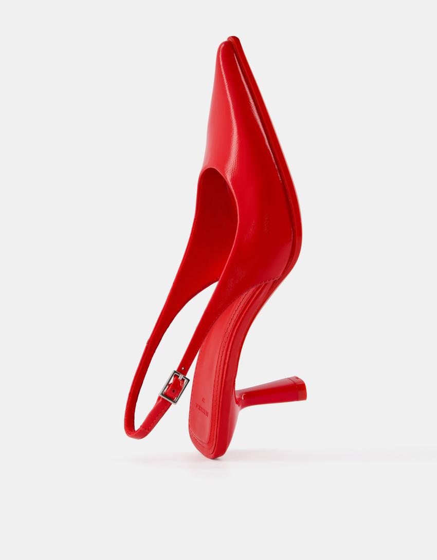 Kitten heel slingback shoes